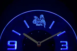 Corona Extra Parrot Modern LED Neon Wall Clock