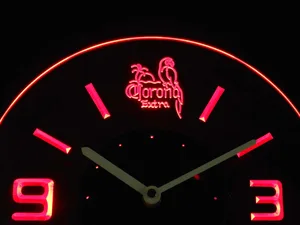 Corona Extra Parrot Modern LED Neon Wall Clock