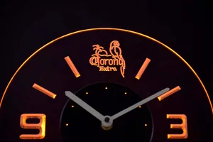 Corona Extra Parrot Modern LED Neon Wall Clock
