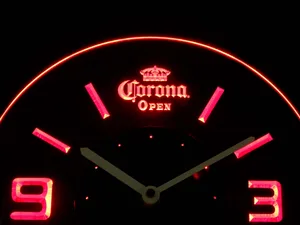 Corona Open Modern LED Neon Wall Clock