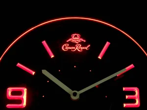 Crown Royal Modern LED Neon Wall Clock
