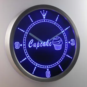 Cupcake LED Neon Wall Clock
