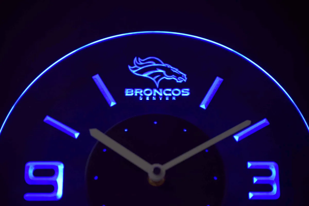 Denver Broncos Modern LED Neon Wall Clock