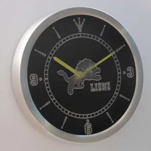 Detroit Lions LED Neon Wall Clock