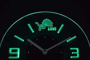 Detroit Lions Modern LED Neon Wall Clock