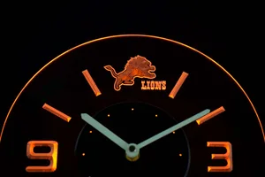 Detroit Lions Modern LED Neon Wall Clock