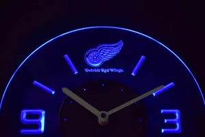Detroit Red Wings Modern LED Neon Wall Clock