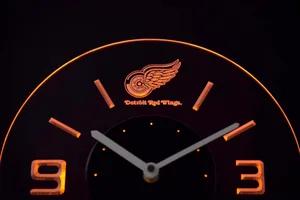Detroit Red Wings Modern LED Neon Wall Clock