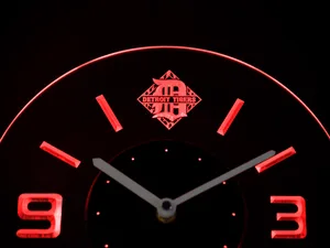 Detroit Tigers Diamond Modern LED Neon Wall Clock
