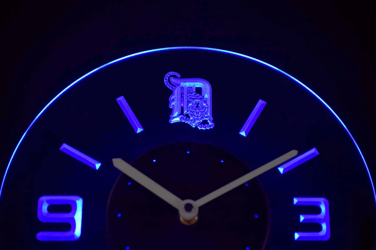 Detroit Tigers Modern LED Neon Wall Clock