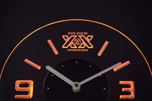 Dos Equis Modern LED Neon Wall Clock