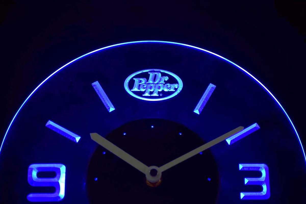 Dr Pepper Modern LED Neon Wall Clock