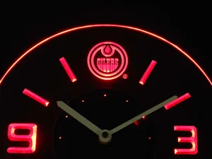 Edmonton Oilers Modern LED Neon Wall Clock