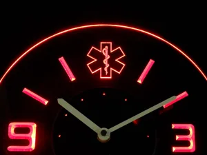 EMS Star of Life Modern LED Neon Wall Clock