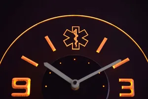 EMS Star of Life Modern LED Neon Wall Clock