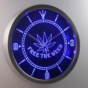 Free the Weed LED Neon Wall Clock