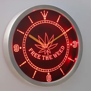Free the Weed LED Neon Wall Clock