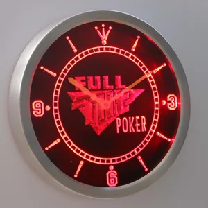 Full Tilt Poker LED Neon Wall Clock