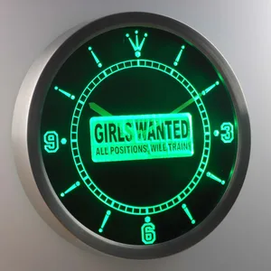 Girls Wanted LED Neon Wall Clock