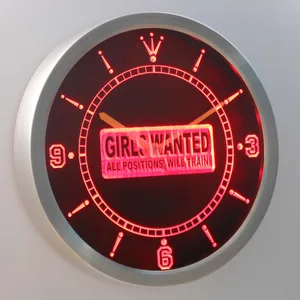 Girls Wanted LED Neon Wall Clock