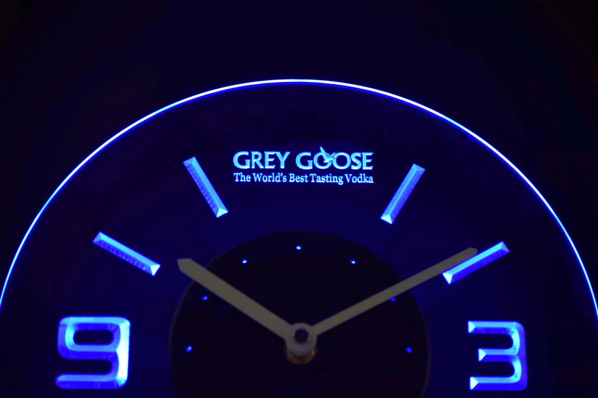 Grey Goose Modern LED Neon Wall Clock