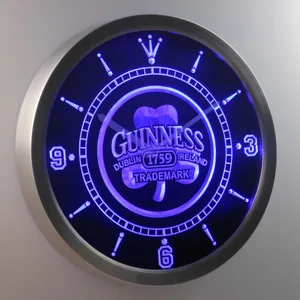 Guinness 1759 Shamrock LED Neon Wall Clock
