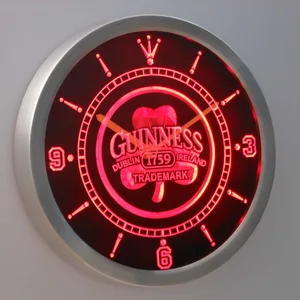Guinness 1759 Shamrock LED Neon Wall Clock