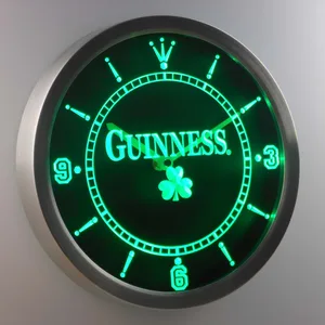 Guinness Shamrock LED Neon Wall Clock