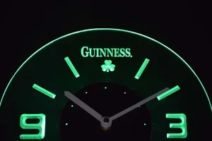 Guinness Shamrock Modern LED Neon Wall Clock
