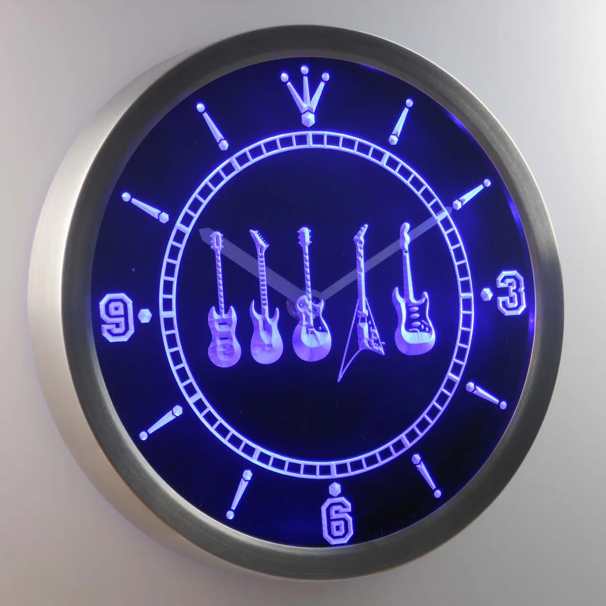 Guitars 2 LED Neon Wall Clock
