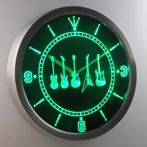 Guitars 2 LED Neon Wall Clock