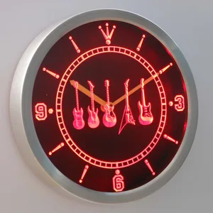 Guitars 2 LED Neon Wall Clock