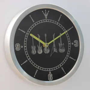 Guitars 2 LED Neon Wall Clock