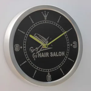 Hair salon LED Neon Wall Clock
