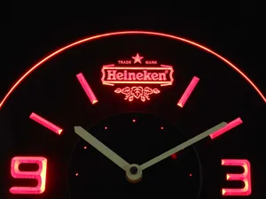 Heineken Lager Modern LED Neon Wall Clock