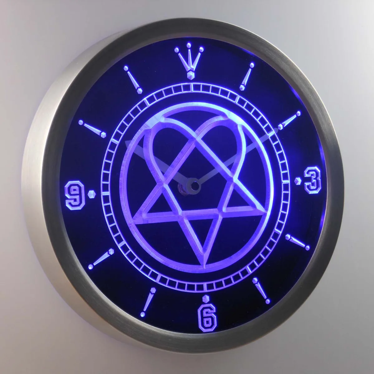 Him Heartagram LED Neon Wall Clock