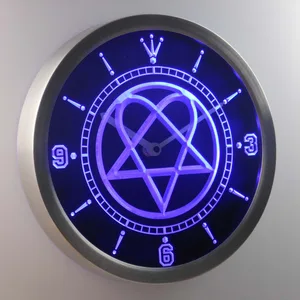 Him Heartagram LED Neon Wall Clock