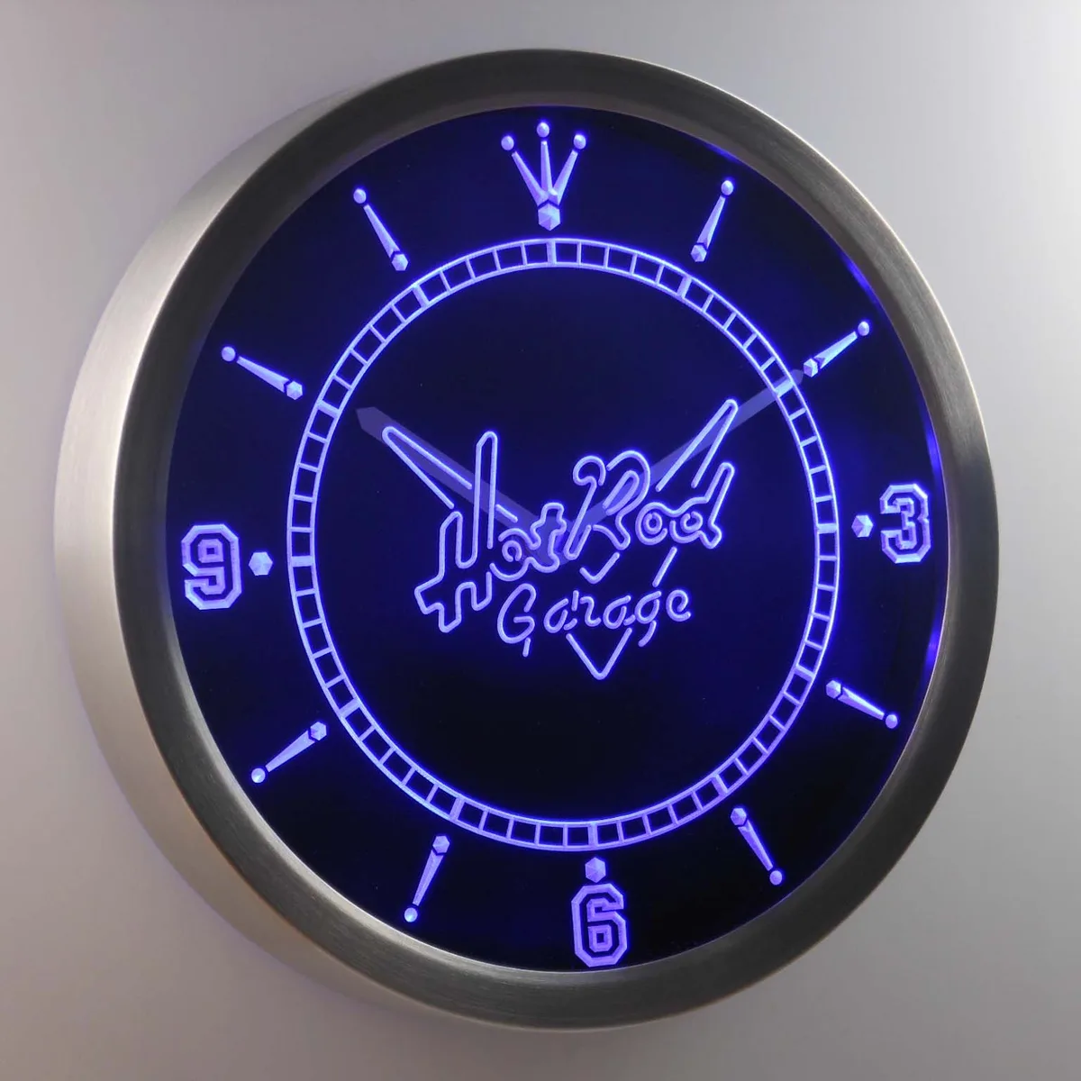 Hot Rod Garage LED Neon Wall Clock