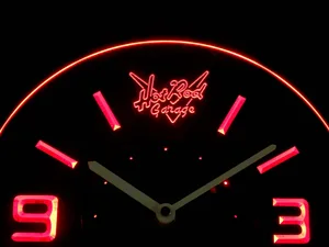 Hot Rod Garage Modern LED Neon Wall Clock