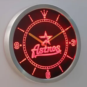 Houston Astros LED Neon Wall Clock