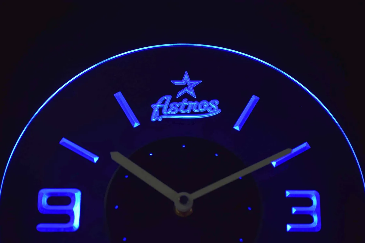 Houston Astros Modern LED Neon Wall Clock