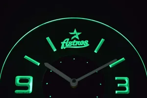 Houston Astros Modern LED Neon Wall Clock