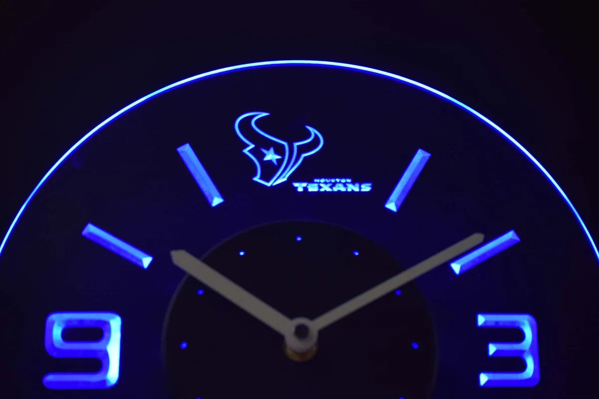 Houston Texans Modern LED Neon Wall Clock