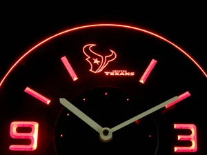 Houston Texans Modern LED Neon Wall Clock