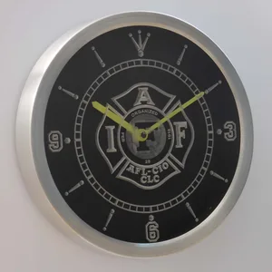 IAFF International Association of Fire Fighters LED Neon Wall Clock