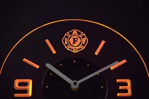 IAFF International Association of Fire Fighters Modern LED Neon Wall Clock