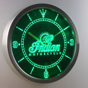 Indian Old Logo LED Neon Wall Clock