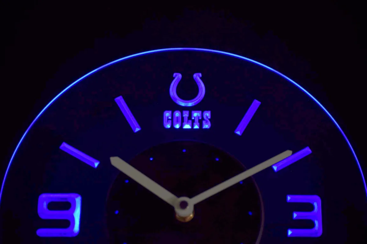 Indianapolis Colts Modern LED Neon Wall Clock