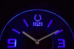Indianapolis Colts Modern LED Neon Wall Clock