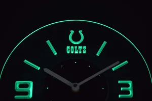 Indianapolis Colts Modern LED Neon Wall Clock